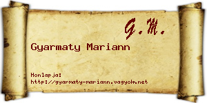 Gyarmaty Mariann névjegykártya